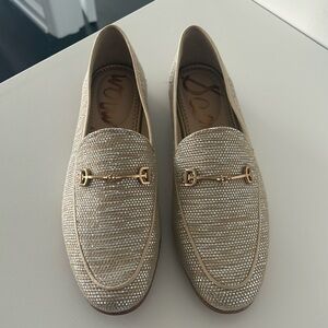 Sam Edelman White/Gold Loafers